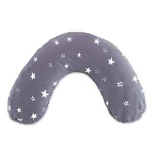 Schlaf- & Nackenkissen inkl. Bezug | reine Baumwolle | 106 Sternenhimmel grau